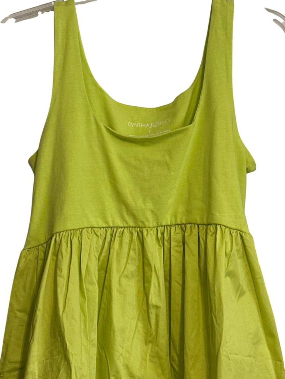 Cynthia Rowley Lime Green Sleeveless Fit & Flare Dress Womens Size L - Picture 2 of 7